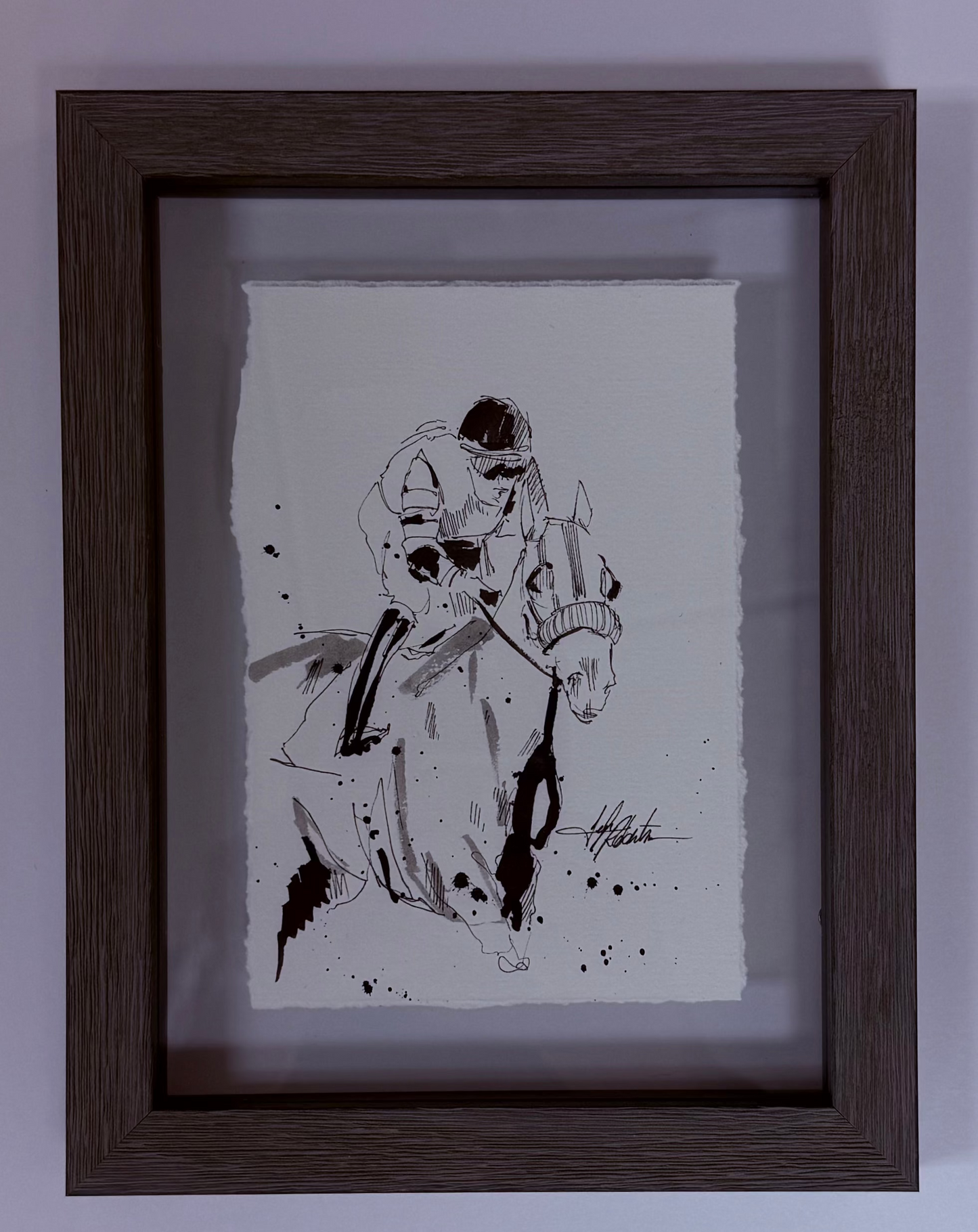 Jockey on horse (half body)