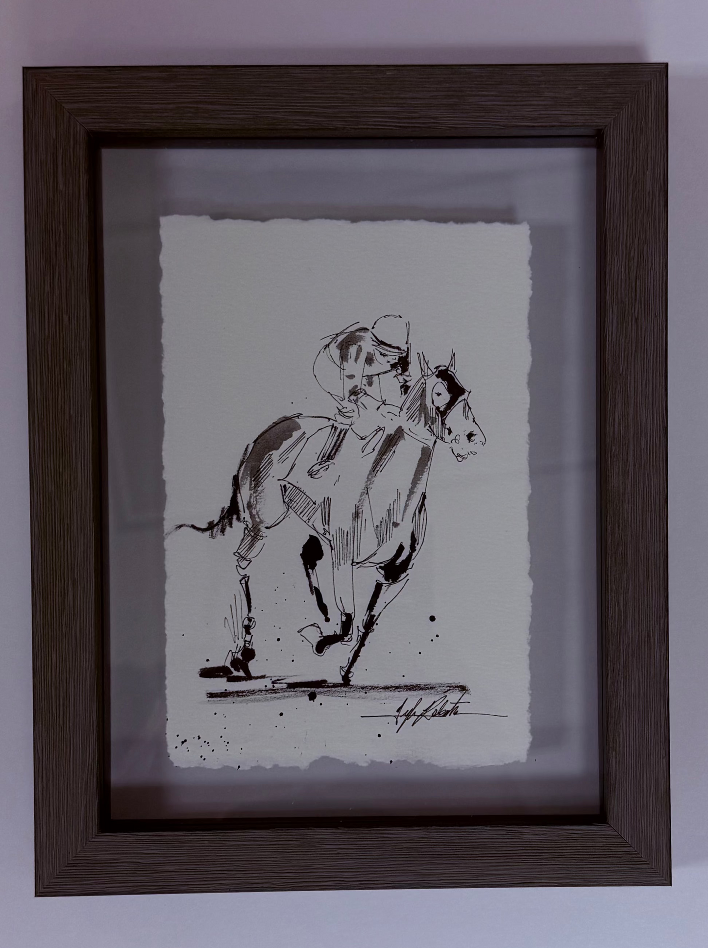 Jockey on horse (full body)