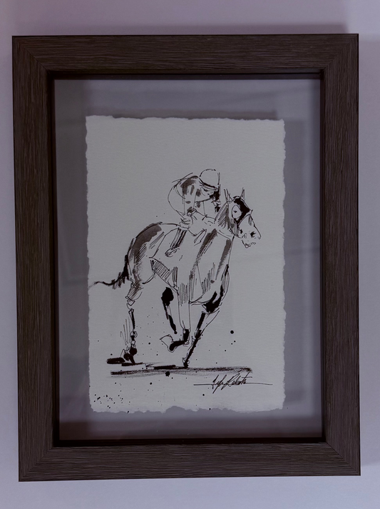 Jockey on horse (full body)