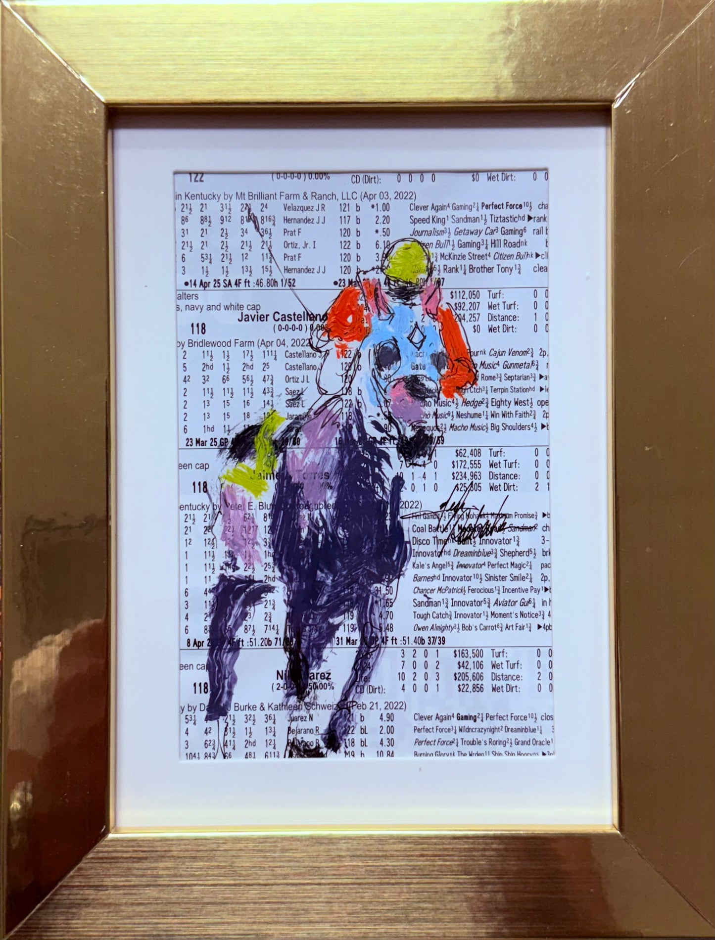 Jockey and rider (yellow cap)