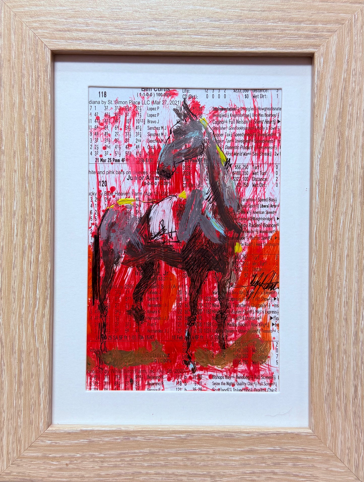 Stoic II (horse looking left, red background)
